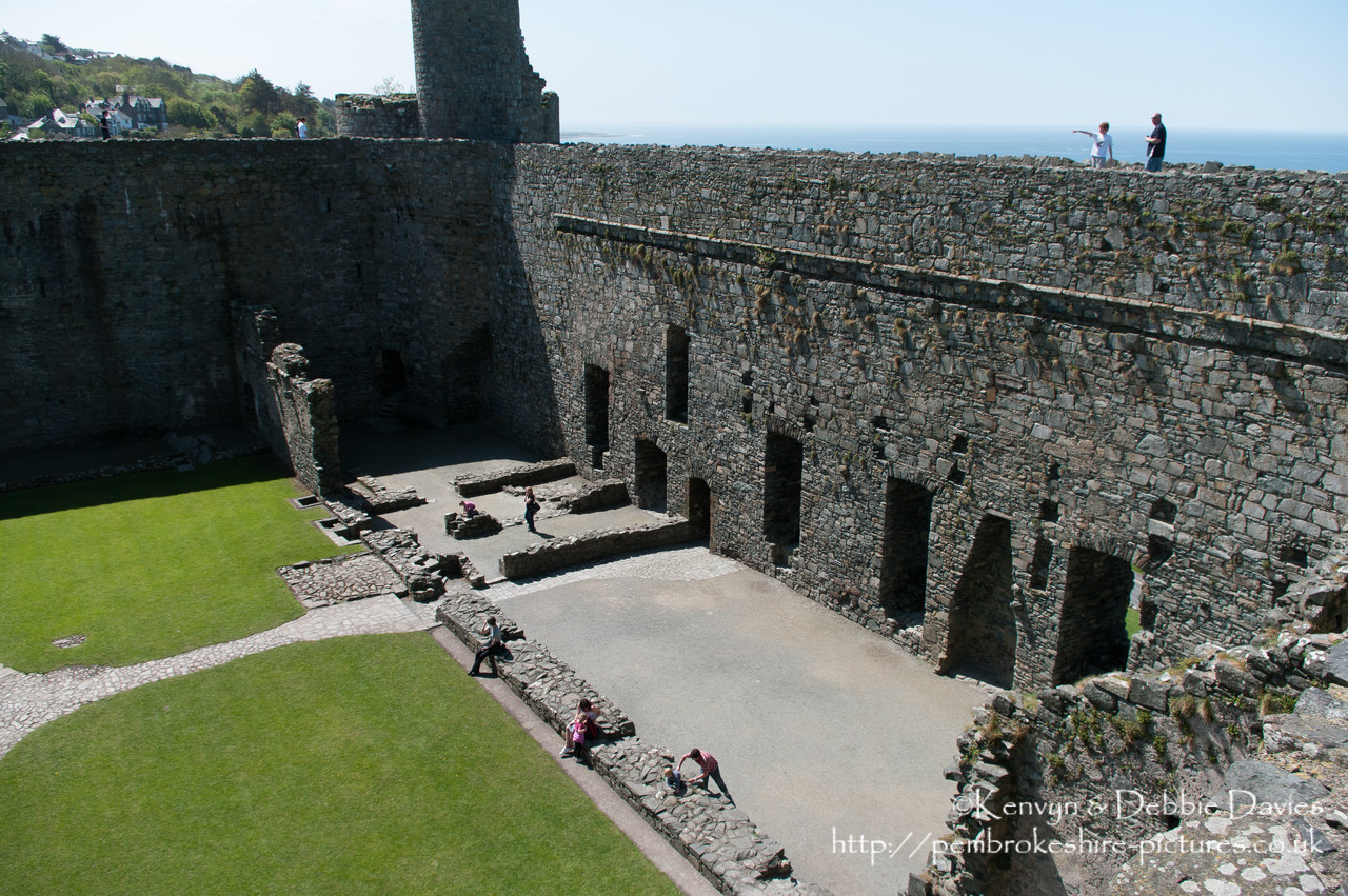 Harlech Castle, Tremadog Bay, Snowdonia National Park in Gwynedd. Built by Edward I from 1283-1290, it is part of the "Iron Ring" of castles built to subdue Welsh resistance.